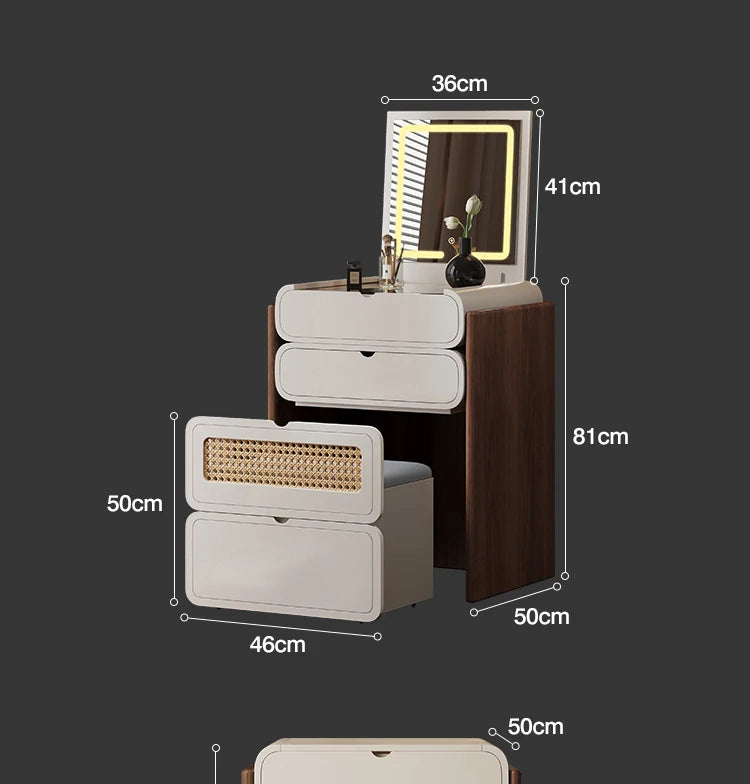 Dressing Table Bedroom Minimalist Design New Mini Bedside Table Storage Elegant Stylish Coiffeuse Maquillage Meuble Furniture Taj Home Store