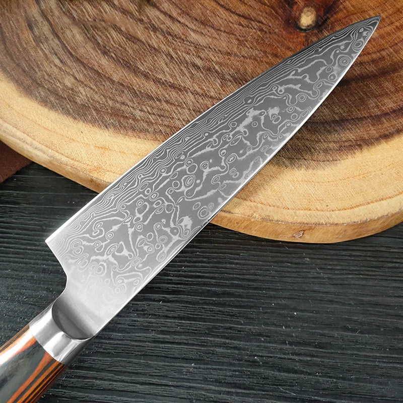 Damascus Steel Kitchen Knife Boning Steak BBQ Meat Cleaver Chef Utility Knife Paring  Kitchen Tools Taj Home Store