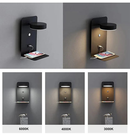 Bedroom Led Wall Lamps with USB Charge Wall Light Indoor Lamp for Living Room Decor Wall Panels with Switch Aisle Modern Sconce Taj Home Store