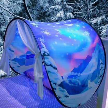Dream Tent with light show for Kids Bed with Storage Pocket Foldable Kids Tent on Bed Mosquito Net Tent Taj Home Store