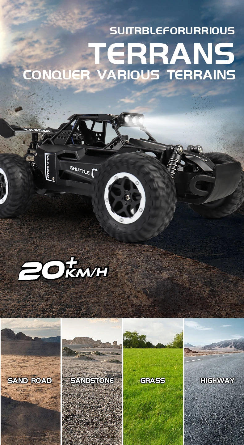 ZWN 1:12 1:16 20KM/H RC Car With LED Lights 2.4G Alloy Off-Road High Speed Vehicle Remote Control Cars Toys for Children Gifts Taj Home Store