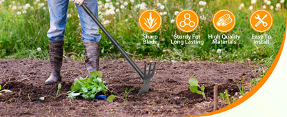 Weed Puller Tool with 45.5" Long Handle, 2 in 1 Small Garden Weeding Hoe &amp; Rake, Handheld Stand Up Hoe Garden Tool for Lawn, Gar Taj Home Store