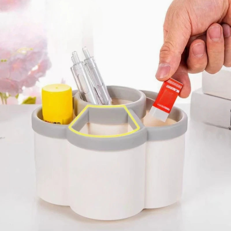 1pc 360 degree cute rotating pen holder, large capacity multifunctional desktop stationery storage box, stationery storage Taj Home Store