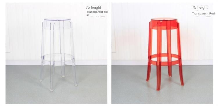 Chic Transparent Acrylic Bar Stool Modern Fashion High Seat Simple Plastic Bar Stool Design Taj Home Store