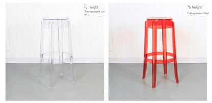 Chic Transparent Acrylic Bar Stool Modern Fashion High Seat Simple Plastic Bar Stool Design Taj Home Store