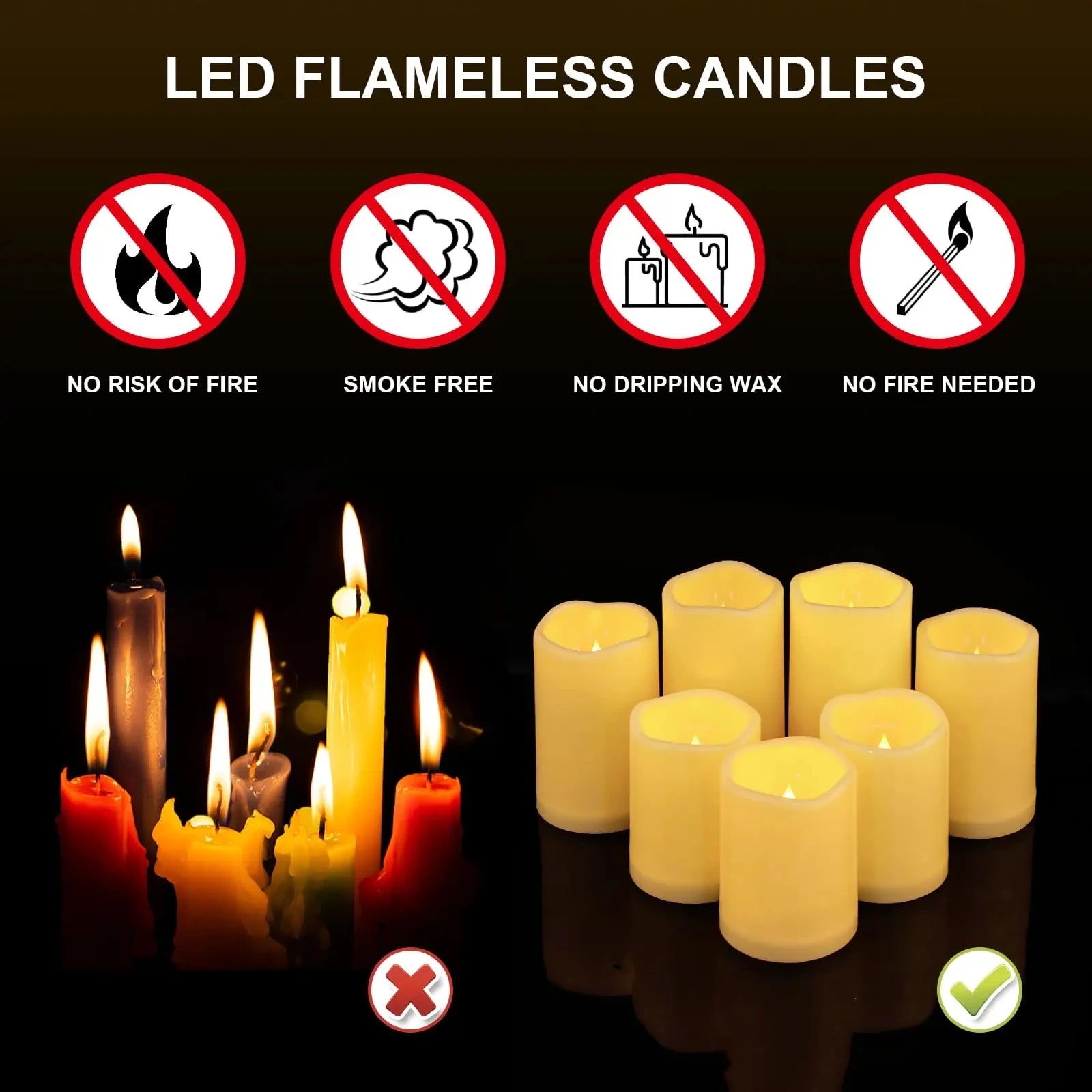 Flameless LED Candles with Remote Control and Timer Battery Operated Flickering Candle for Home Party Wedding Christmas Decor Taj Home Store