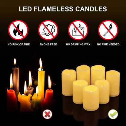 Flameless LED Candles with Remote Control and Timer Battery Operated Flickering Candle for Home Party Wedding Christmas Decor Taj Home Store