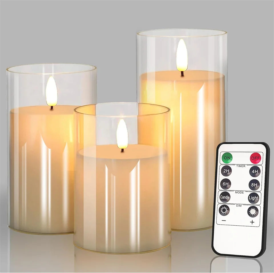 Battery Operated LED Flameless Candles with Remote and Timer Real Wax Candles Flickering Light for Wedding Home Party Decor Taj Home Store