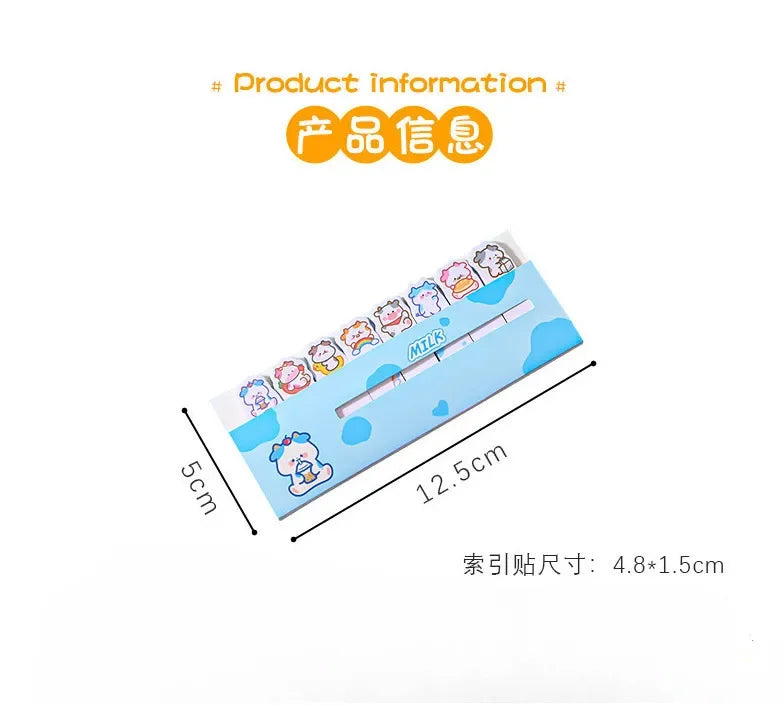 Creative Cute Cartoon Animal Index Stickers Stationery Notebook High Appearance Convenience Stickers Student Supplies Taj Home Store