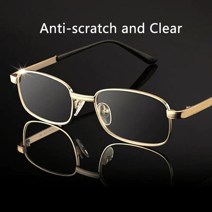 Design Reading Glasses for Men and Women Full-frame Alloy Clear HD Lens Presbyopia Eyeglasses Impact Scratch Resistant 0 To +4.0