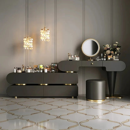 Bedroom Dressing Table Dresser Desks Makeup Mirror Storage Cabinet Light Luxury Premium Vanity Desk Toiletries Tables Furniture Taj Home Store