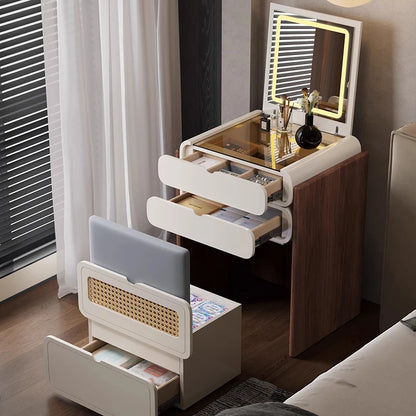 Dressing Table Bedroom Minimalist Design New Mini Bedside Table Storage Elegant Stylish Coiffeuse Maquillage Meuble Furniture Taj Home Store