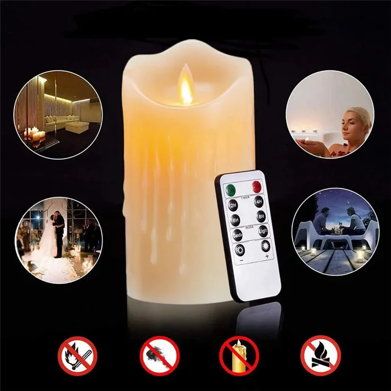 LED Candles, Flickering Flameless Candles,Rechargeable Candle, Real Wax Candles with Remote Control,12.5cm Taj Home Store