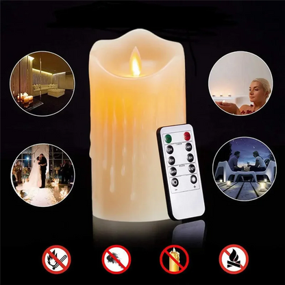LED Candles, Flickering Flameless Candles,Rechargeable Candle, Real Wax Candles with Remote Control,12.5cm Taj Home Store