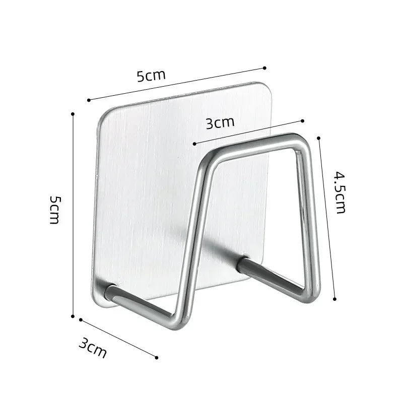 4/1pcs Stainless Steel Sponge Holder Self Adhesive Sink Drain Drying Sponges Racks Shelf Kitchen Storage Wall Holders Organizer Taj Home Store