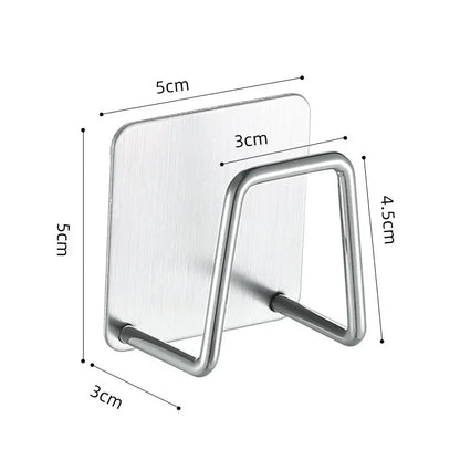 4/1pcs Stainless Steel Sponge Holder Self Adhesive Sink Drain Drying Sponges Racks Shelf Kitchen Storage Wall Holders Organizer Taj Home Store
