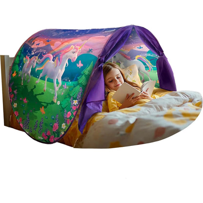 Dream Tent with light show for Kids Bed with Storage Pocket Foldable Kids Tent on Bed Mosquito Net Tent Taj Home Store