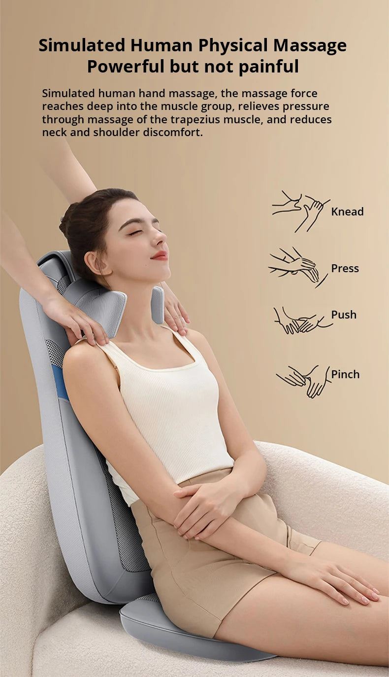 3D Multifunctional Waist and Back Massage Chair Shoulder and Cervical Kneading Tuina Hips Vibration Full Body Massager Taj Home Store