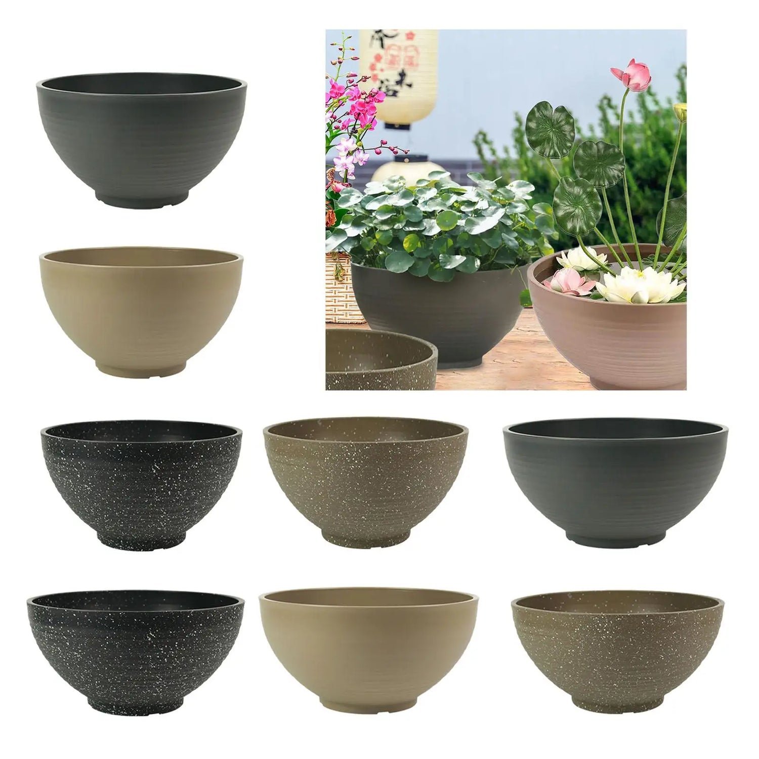Garden Bowl Planter Water Plant Pot Multipurpose Practical Gift Ornament Taj Home Store