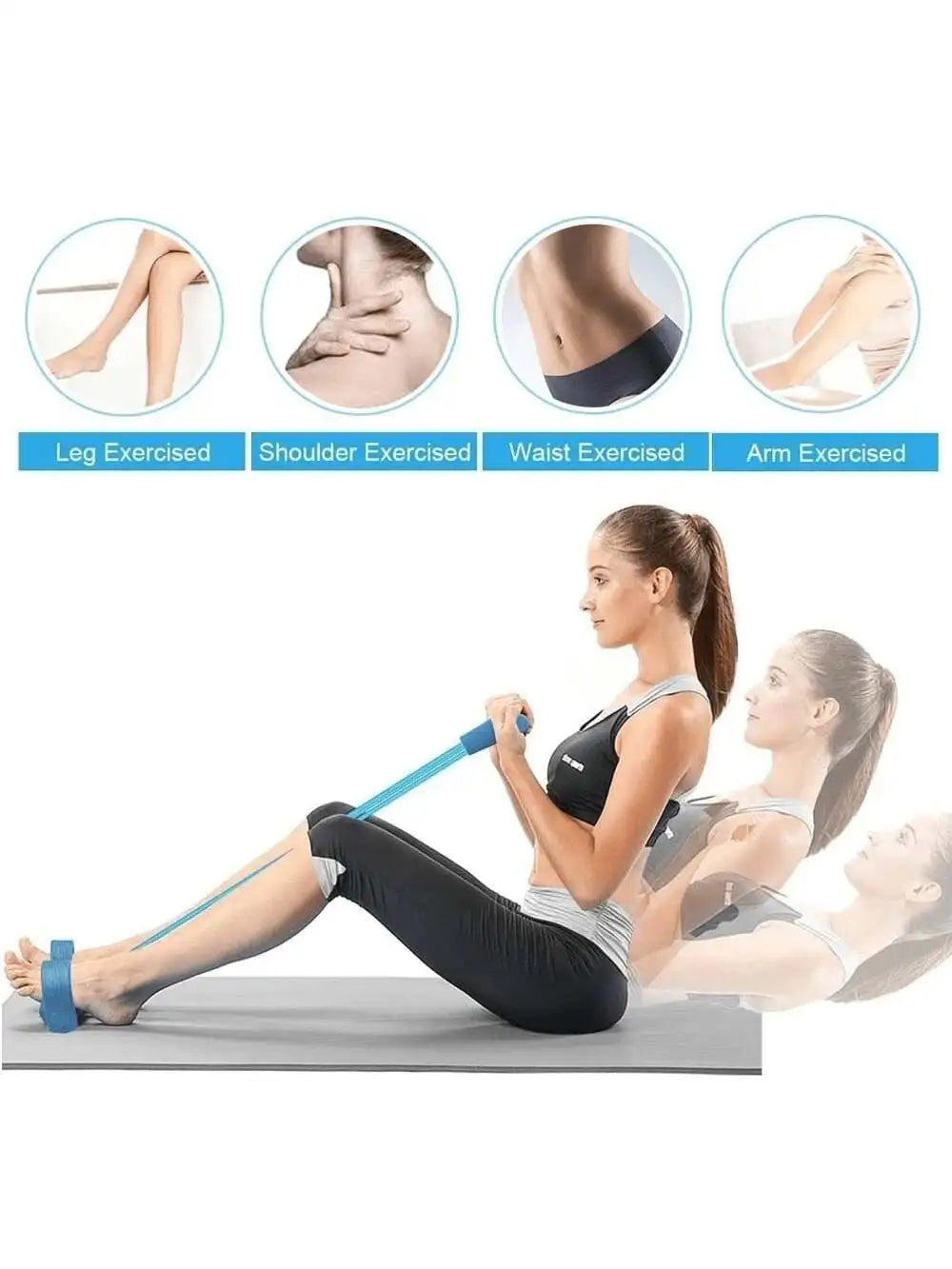 Home Gym Resistance Band Set, Abdominal Exercise Equipment, Rowing Machine Accessories, Enhance Strength and Flexibility! Taj Home Store