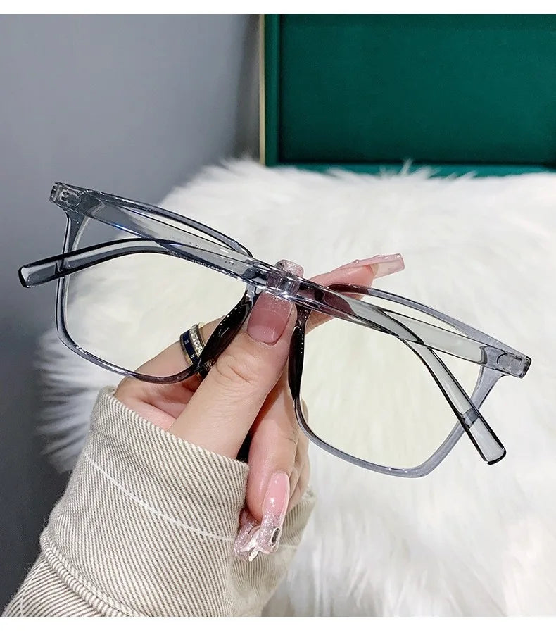 Myopia Glasses, Stylish Retro Square Style For Both Men And Women, Trendy For Students, Plain Face Makeup Style.15951 Taj Home Store