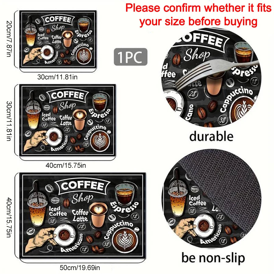 1pc creative pattern printed coffee machine mat kitchen counter quick water absorption utensil drying mat desktop drainage mat Taj Home Store