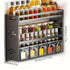 New Kitchen Spice Shelf Wall-mounted Spice Storage Rack Kitchen Seasoning Organizer Holder No Punching Required Storage Shelf Taj Home Store