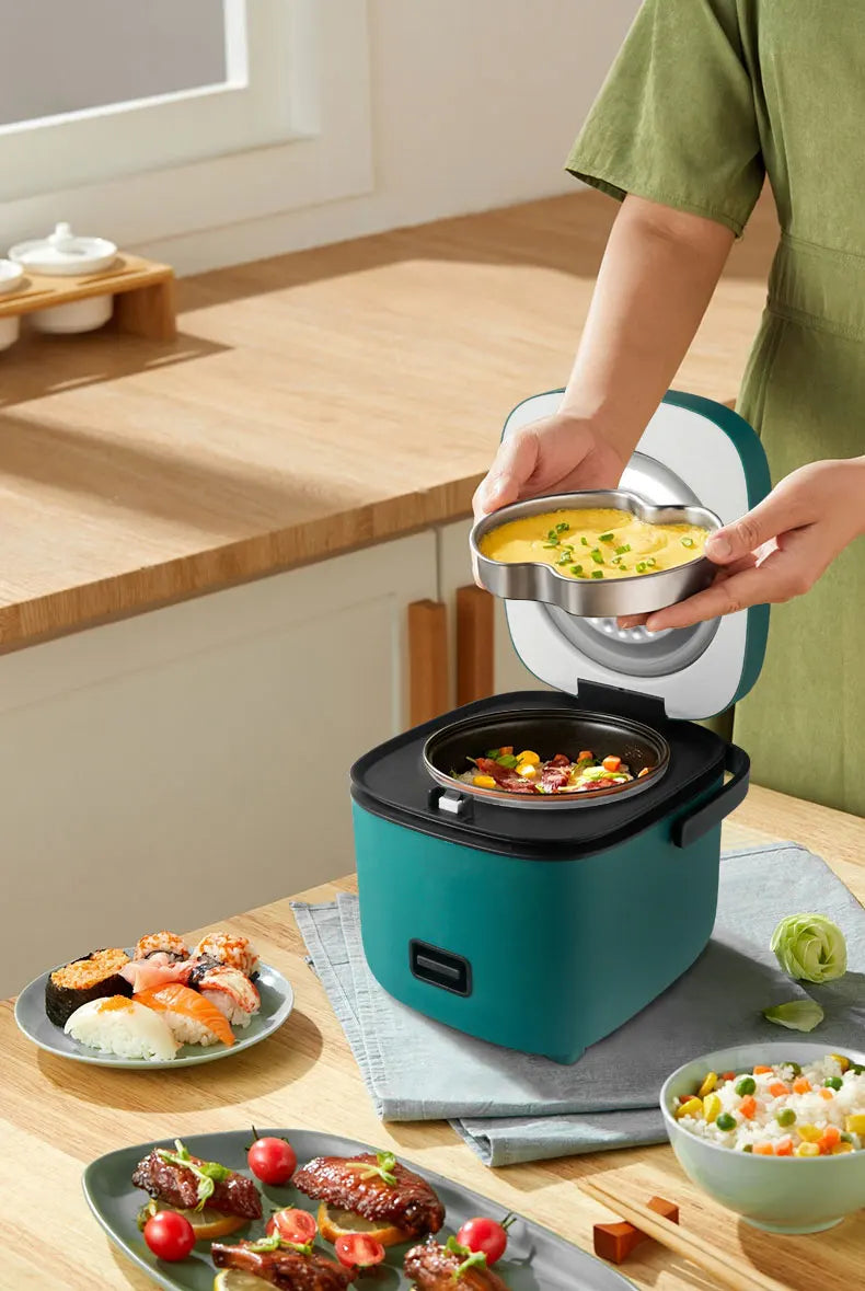 Mini Rice Cooker Automatic Household Kitchen Electric Cooking machine 1-2 People Food Warmer Steamer 1.2L Small Rice Cooker Taj Home Store