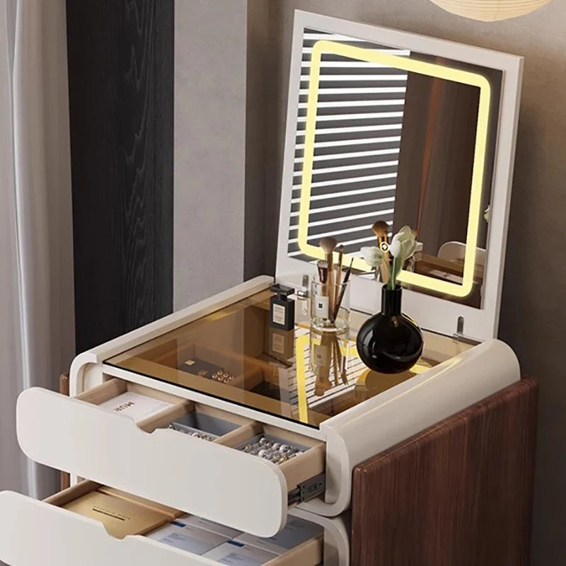 Dressing Table Bedroom Minimalist Design New Mini Bedside Table Storage Elegant Stylish Coiffeuse Maquillage Meuble Furniture Taj Home Store