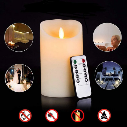 LED Candles, Flickering Flameless Candles, Rechargeable Candle, Real Wax Candles with Remote Control,10cm A Taj Home Store