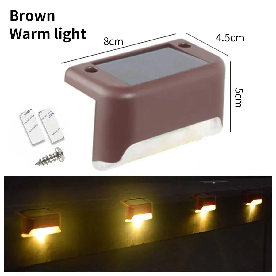 LED Solar Deck Lights Outdoor Solar Light Waterproof Solar Stairs Light Garden Decoration Patio Fence Step Yard Outside Lighting