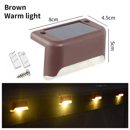 LED Solar Deck Lights Outdoor Solar Light Waterproof Solar Stairs Light Garden Decoration Patio Fence Step Yard Outside Lighting