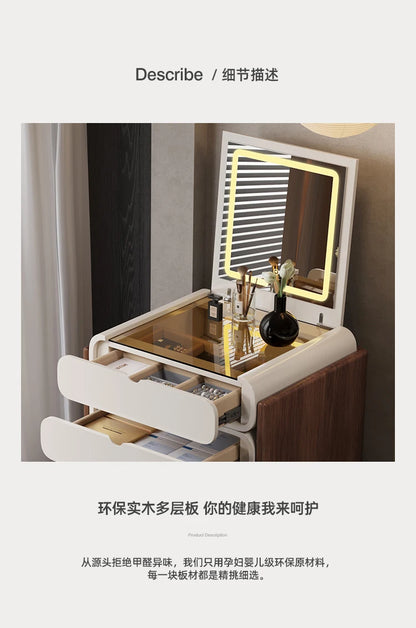 Dressing Table Bedroom Minimalist Design New Mini Bedside Table Storage Elegant Stylish Coiffeuse Maquillage Meuble Furniture Taj Home Store