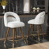 Set Of 2 24-Inch Swivel Counter Height Bar Stools With Solid Wood Legs & Velvet Backs For Dining Kitchen Island Taj Home Store