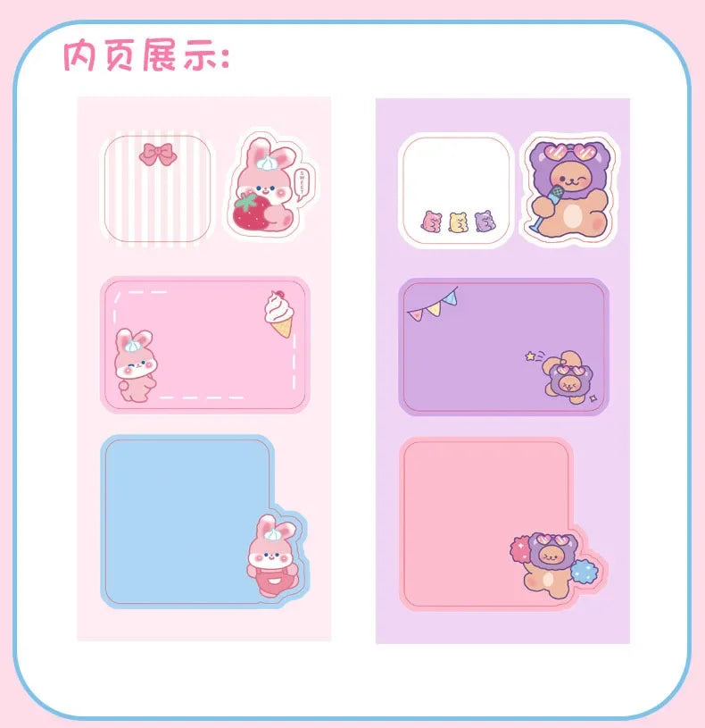 Lovely Animal Panda Rabbit Bear Dog Sticky Notes Memo Pad Paper School Supplies Planner Stickers Stationery Taj Home Store