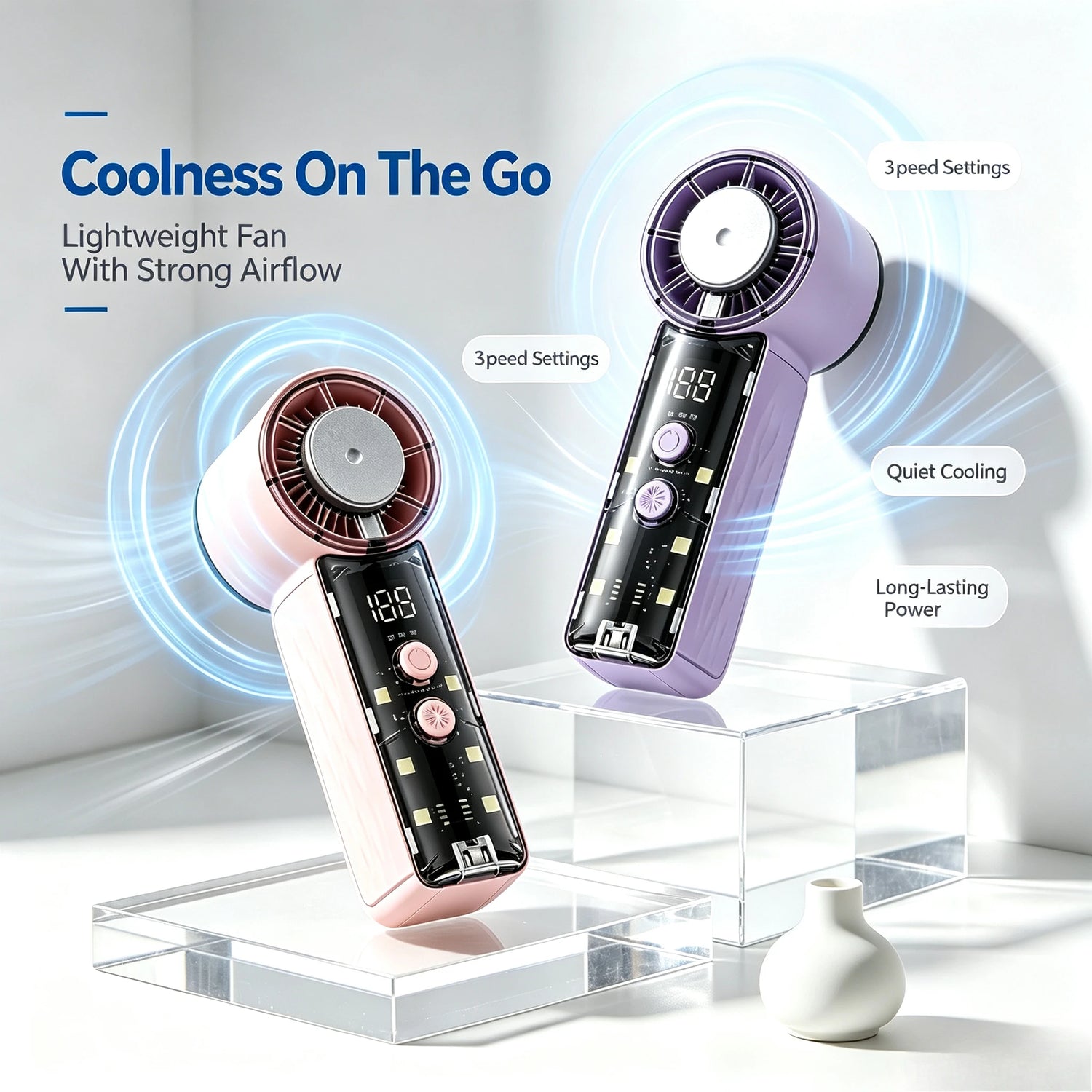 Fan Battery Ventiladores Lightweight Mini Fans Reduce Hand Fatigue, Ensuring Comfortable Use During Long Outdoor Events. Taj Home Store