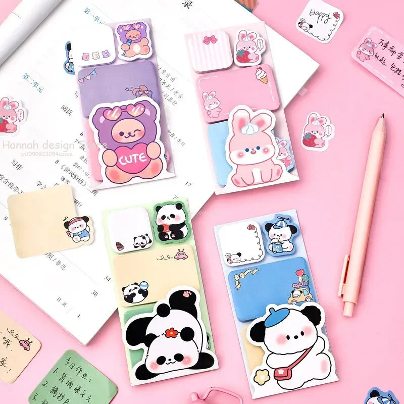 Lovely Animal Panda Rabbit Bear Dog Sticky Notes Memo Pad Paper School Supplies Planner Stickers Stationery Taj Home Store