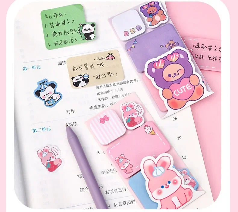 Lovely Animal Panda Rabbit Bear Dog Sticky Notes Memo Pad Paper School Supplies Planner Stickers Stationery Taj Home Store