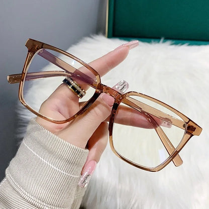 Myopia Glasses, Stylish Retro Square Style For Both Men And Women, Trendy For Students, Plain Face Makeup Style.15951 Taj Home Store
