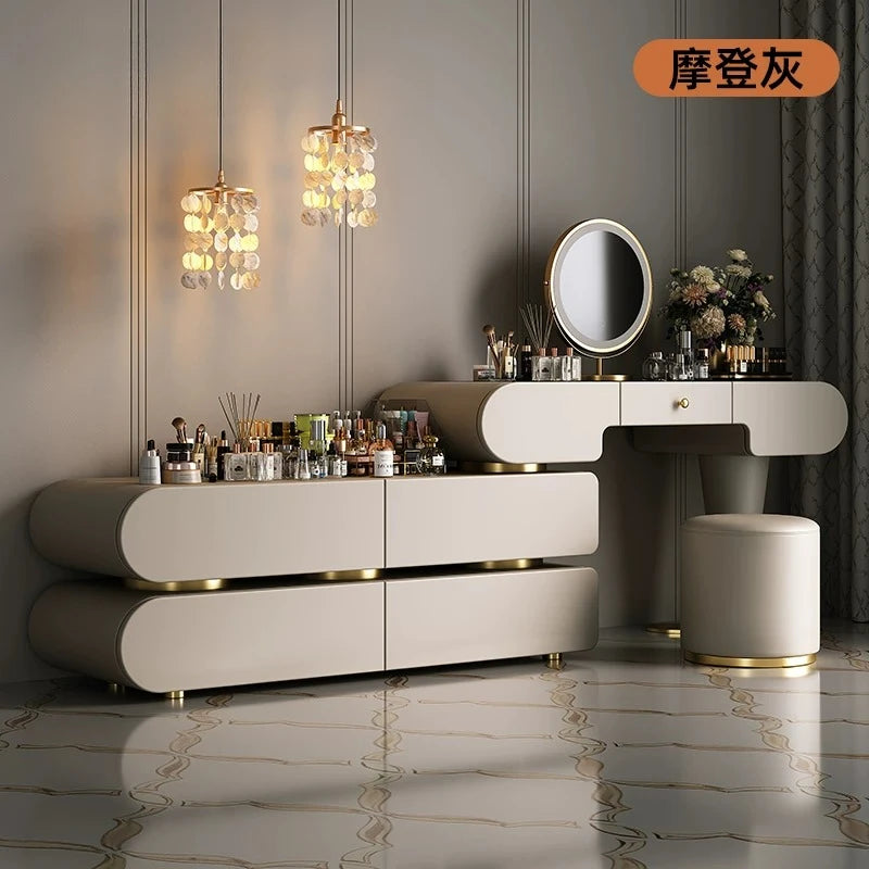Bedroom Dressing Table Dresser Desks Makeup Mirror Storage Cabinet Light Luxury Premium Vanity Desk Toiletries Tables Furniture Taj Home Store