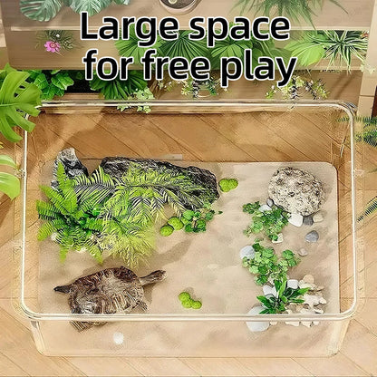 Transparent Aquarium Creative Desktop Fish Tank for Office Home Decor Rectangular(Bare Tank, No Scenery or Stones Included) Taj Home Store