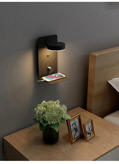 Bedroom Led Wall Lamps with USB Charge Wall Light Indoor Lamp for Living Room Decor Wall Panels with Switch Aisle Modern Sconce Taj Home Store