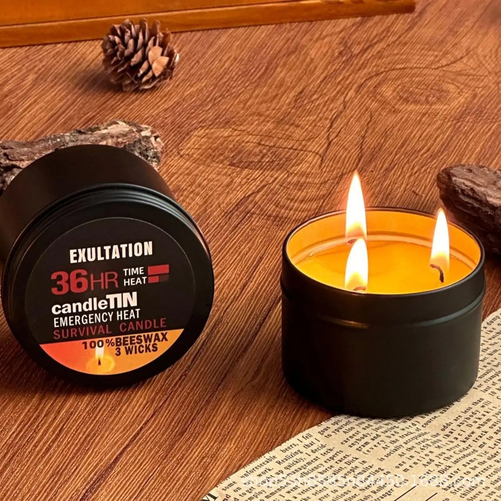 Power Outage Candles Unscented Candles with Jar 36 Hours Long Burning 3-Wick Lamp for Home Outdoor Activities Survival Fishing Taj Home Store