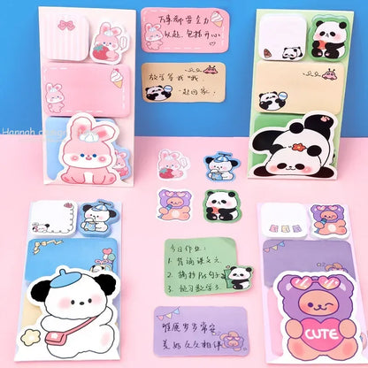 Lovely Animal Panda Rabbit Bear Dog Sticky Notes Memo Pad Paper School Supplies Planner Stickers Stationery Taj Home Store