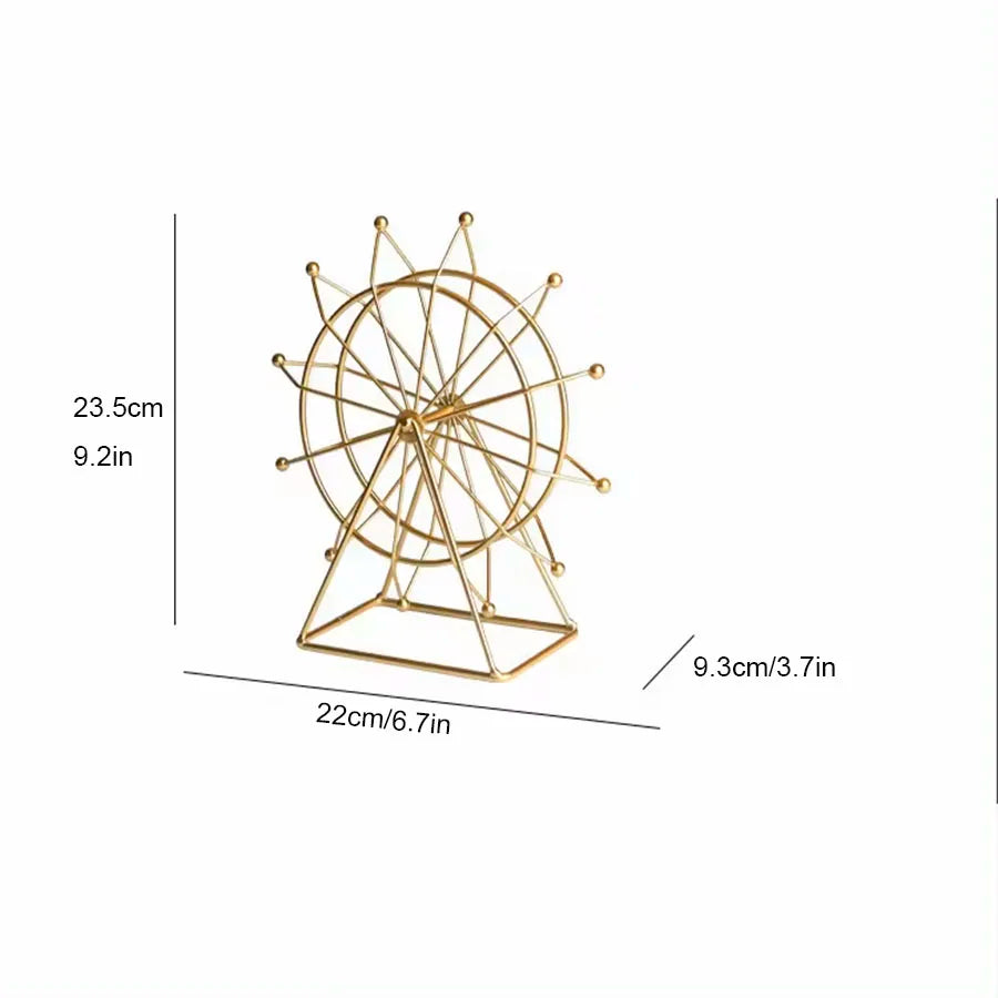 Ferris Wheel Home Decor, Golden Ferris Wheel Decor, Gold Decor Gift, Shelf Decor, House Decor Living Room Bookshelf Desk Decor Taj Home Store