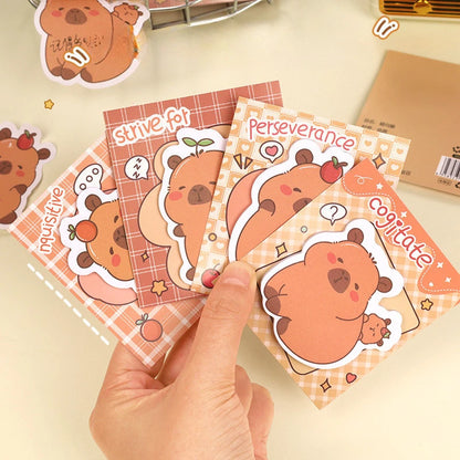 5Pcs/Lot Creative Capybara Memo Pad Cute Cartoon Sticky Notes Message Sticker Book Kawaii Writing Pads School Office Supplies Taj Home Store