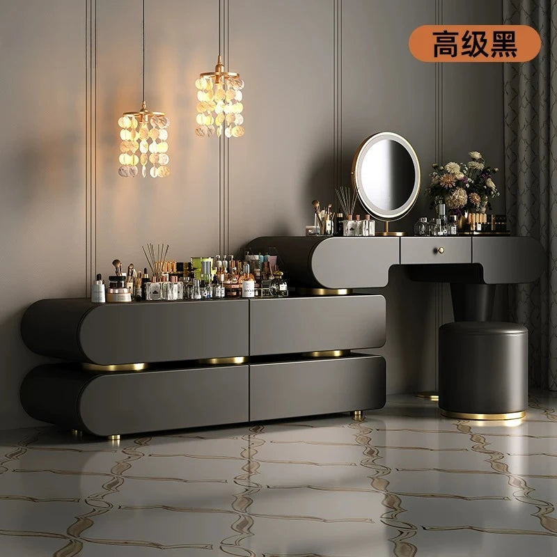 Bedroom Dressing Table Dresser Desks Makeup Mirror Storage Cabinet Light Luxury Premium Vanity Desk Toiletries Tables Furniture Taj Home Store