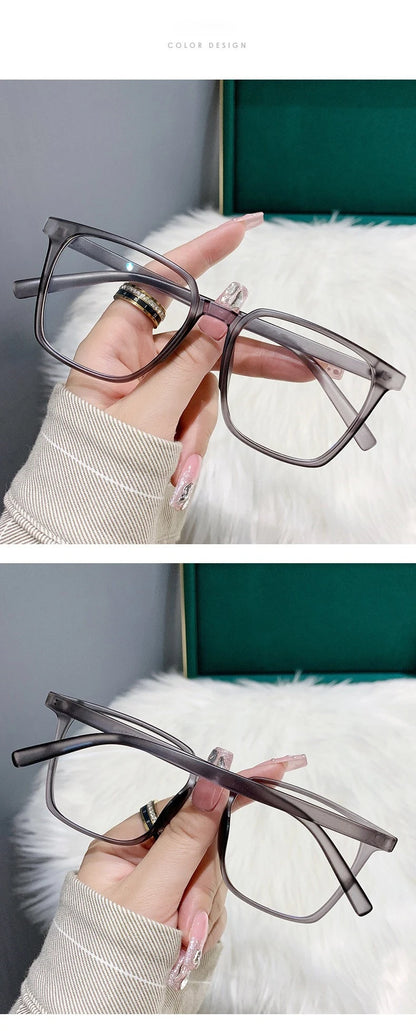 Myopia Glasses, Stylish Retro Square Style For Both Men And Women, Trendy For Students, Plain Face Makeup Style.15951 Taj Home Store