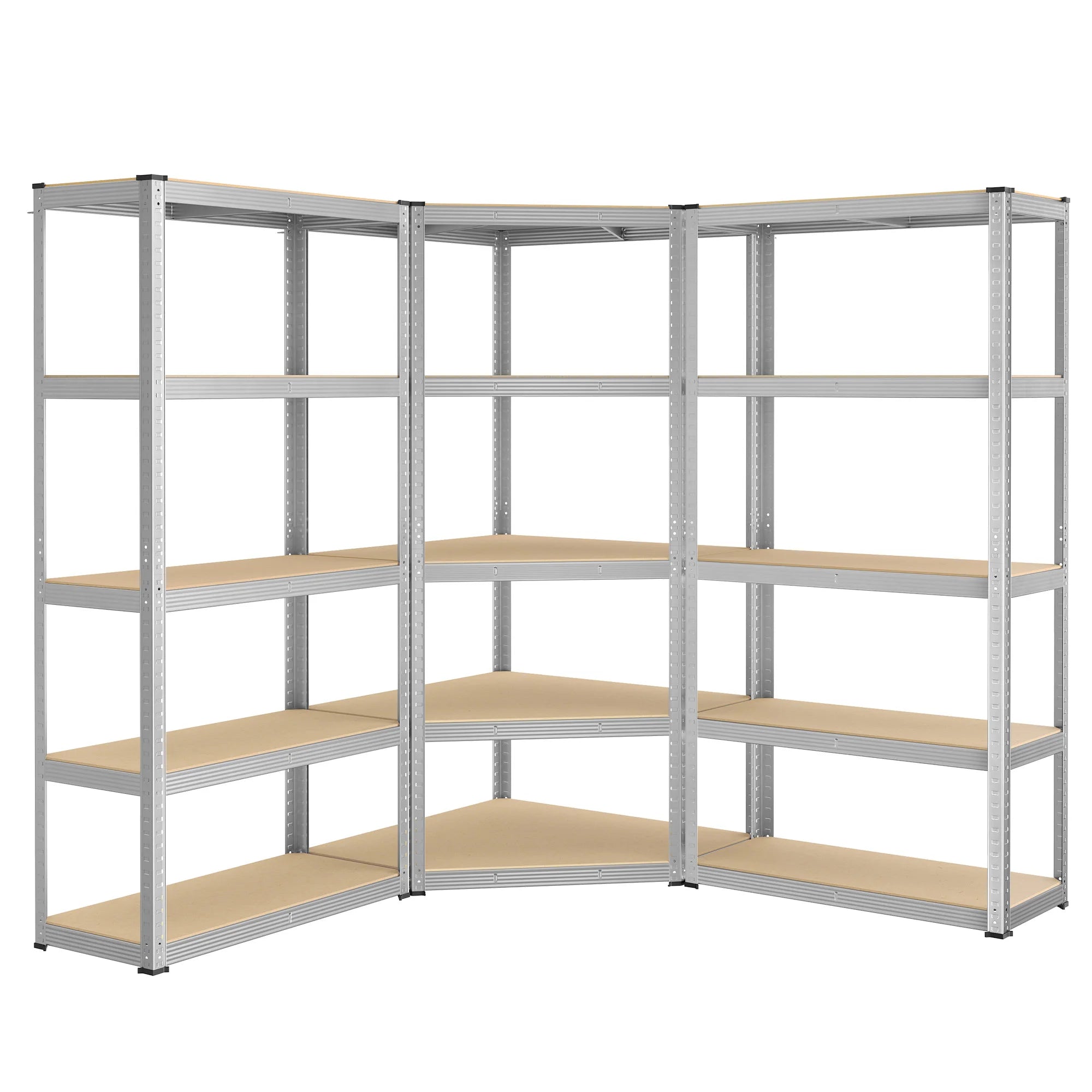 L-Shape Corner Shelf Heavy Duty Metal Shelving Units for Garage Storage Room Warehouse 4-Tier  Garage Shelving