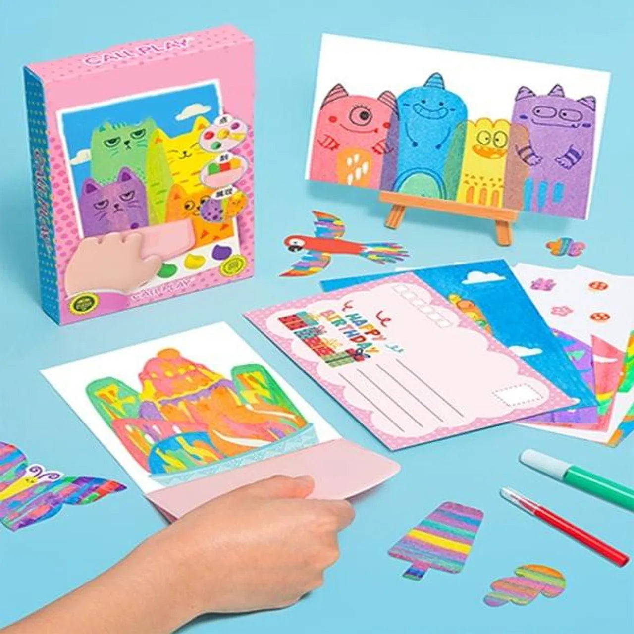 DIY Rainbow Scratch Art Rainbow Dot Scratch Painting Arts Handmade Scratching Paper Postcard Toy for Beginner Student Toddlers Taj Home Store